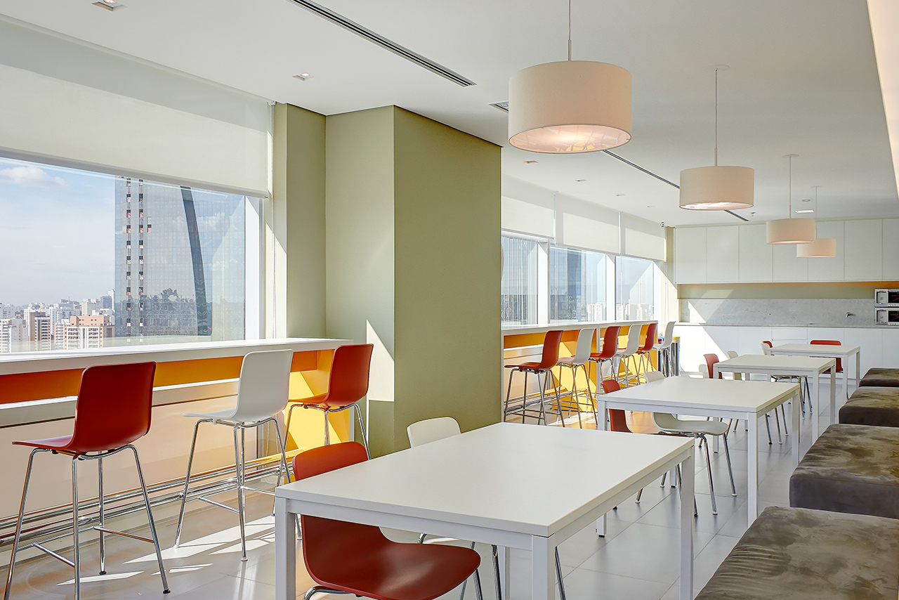 interior view of a dining area at the Sao Paulo office