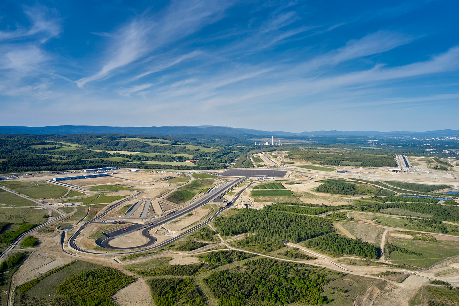 Aerial view of the Sokolov test track.