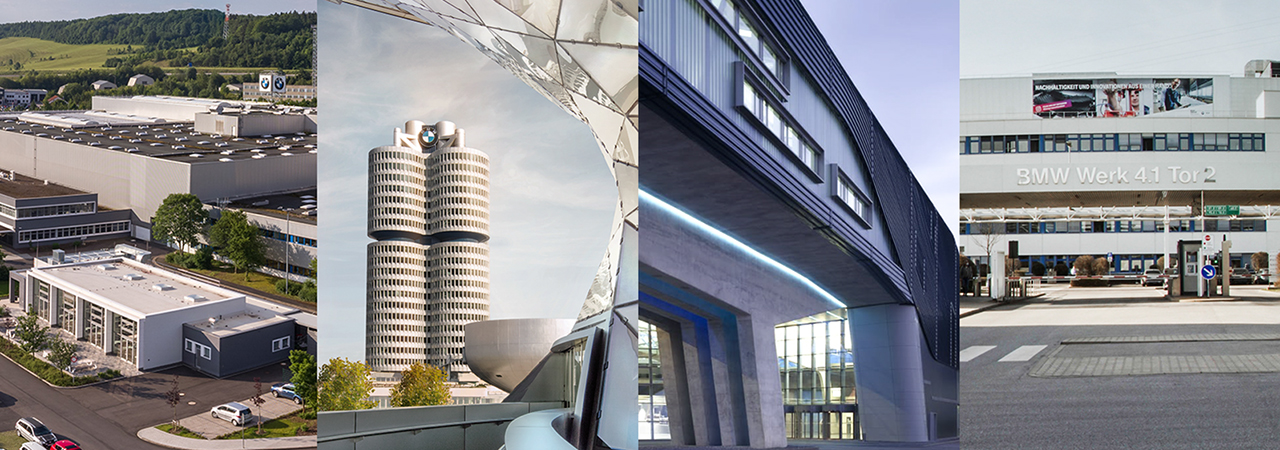 The picture shows the BMW double cone in Munich.