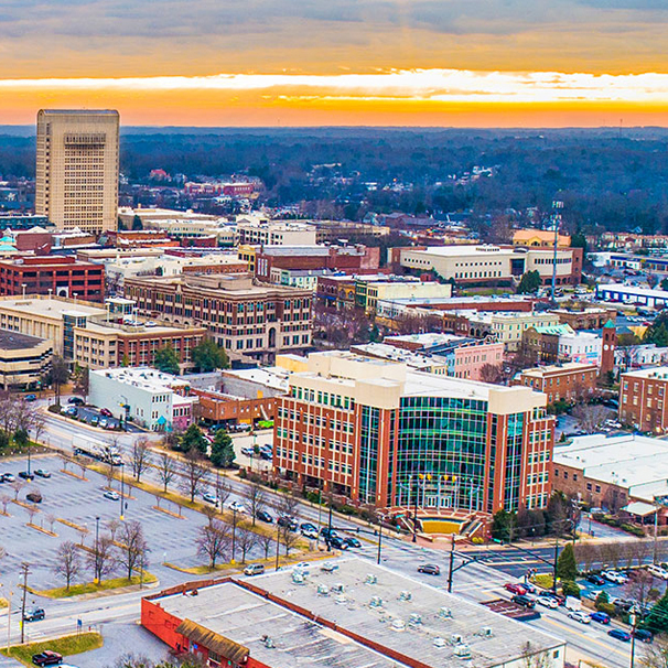 The image shows the city of Greenville.