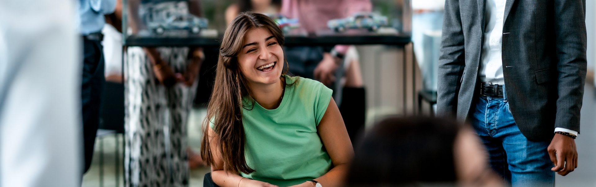 Students at a career fair