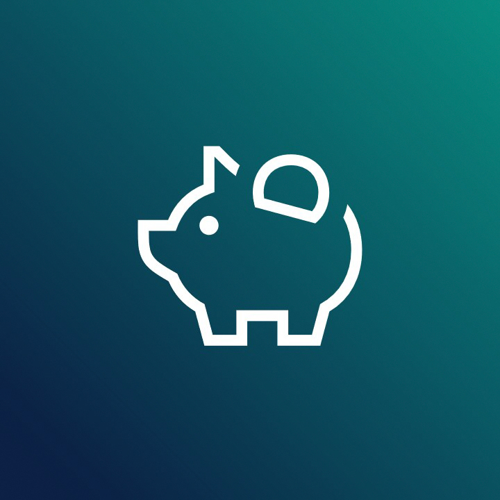 Icon showing a piggy bank