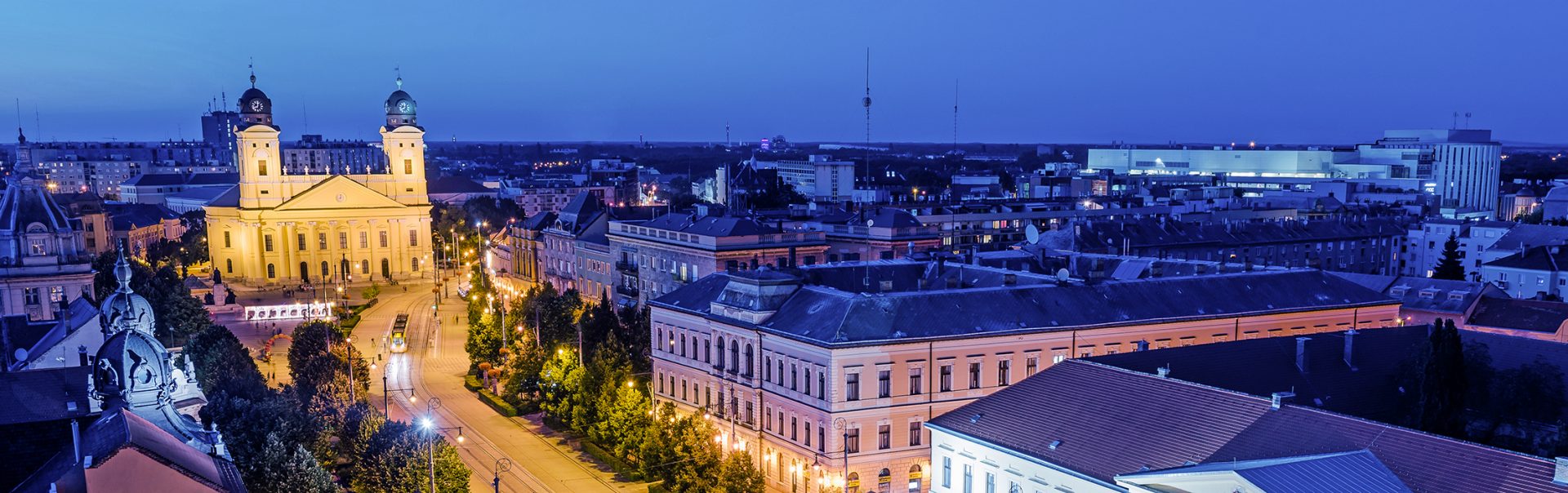 View over the city of Debrecen.