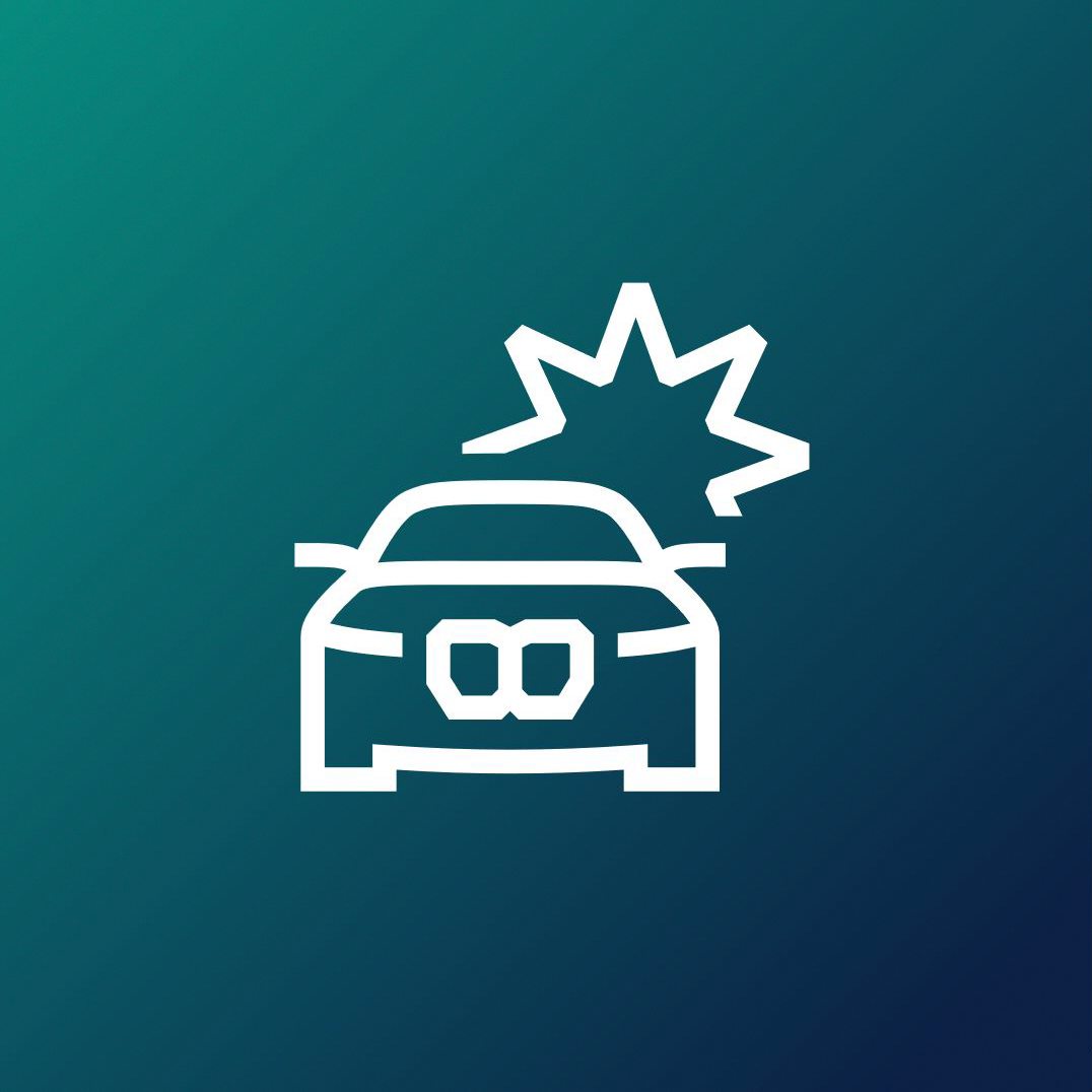 Icon showing a car having an accident